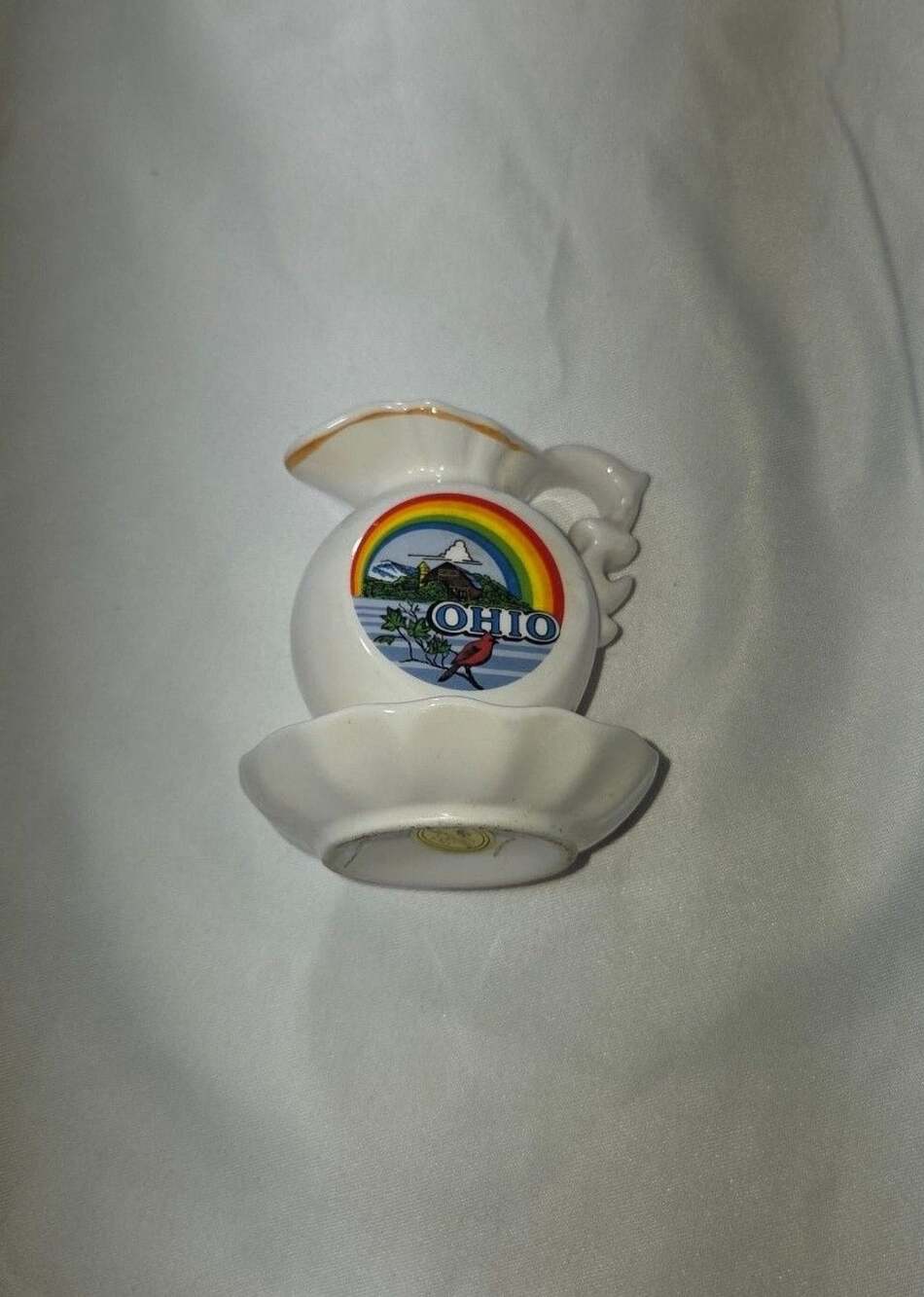 Karol Western Ohio Souvenir Mini Pitcher and Basin Ceramic Vintage